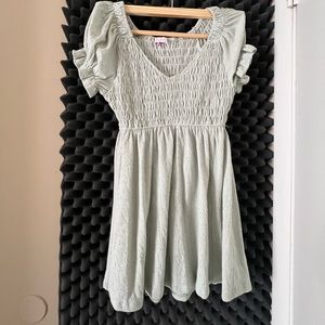 Green fit and flare dress